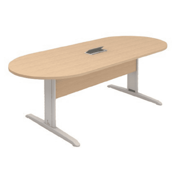 Mesa Reunião Oval com Rasgo para Caixa de Tomada - Frontal BP 250 x 110 (RP)