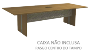 Mesa Reunião Retangular C/ Rasgo P/ Cx Tomada - Frontal Aço 180 X 90 (ATT)