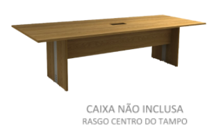 Mesa Reunião Retangular C/ Rasgo P/ Cx Tomada - Frontal BP 270 X 110 (ATT)