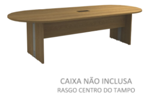 Mesa Reunião Oval C/ Rasgo p/ cx Tomada - Frontal BP 270 x 110 (ATT)