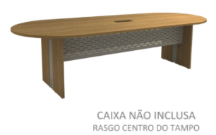 Mesa Reunião Oval Bipartida Rasgos p/ 2 cxs Tomada - Frontal BP 350 x 120 (ATT)